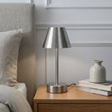 Elegance Rechargeable LED Table Lamp Brushed Nickel LED Touch Switch from Ashcroft Furniture - Luna Furniture