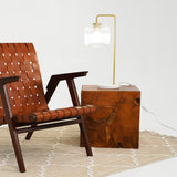 Haven Clear Glass Table Lamp, Gold Brush Metal and Marble Base, Button Control from Midinmod - Luna Furniture