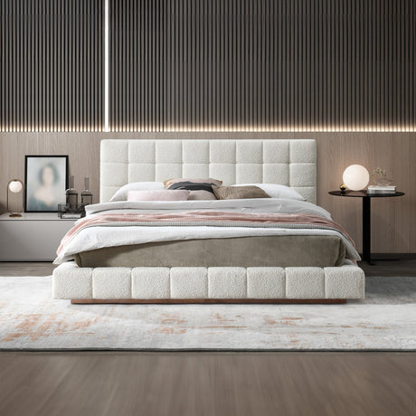 Hudson Ivory Boucle King Bed from Ashcroft Furniture - Luna Furniture
