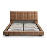 Hudson Tan Vegan Leather Upholstered Queen Platform Bed from Ashcroft Furniture - Luna Furniture