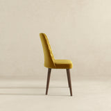 Katie Mid-Century Modern Velvet Dining Chair (Set of 2) Dark Yellow from Ashcroft Furniture - Luna Furniture