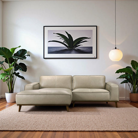 Kerrville Beige Leather Left Sectional Sofa from Ashcroft Furniture - Luna Furniture