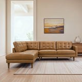 Lucco Genuine Tan Leather Left-Facing Sectional Sofa from Ashcroft Furniture - Luna Furniture