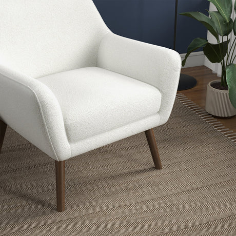 Panom White Boucle Lounge Chair from Ashcroft Furniture - Luna Furniture