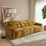 Falmouth Gold Fabric Power Slider Sofa from Ashcroft Furniture - Luna Furniture