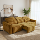 Falmouth Gold Fabric Power Slider Sofa from Ashcroft Furniture - Luna Furniture