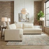 Glander Real Beige Leather Right-Facing Sectional from Ashcroft Furniture - Luna Furniture