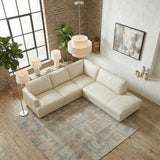 Glander Real Beige Leather Right-Facing Sectional from Ashcroft Furniture - Luna Furniture