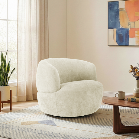 Thornton Sand Chenille Swivel Chair from Ashcroft Furniture - Luna Furniture