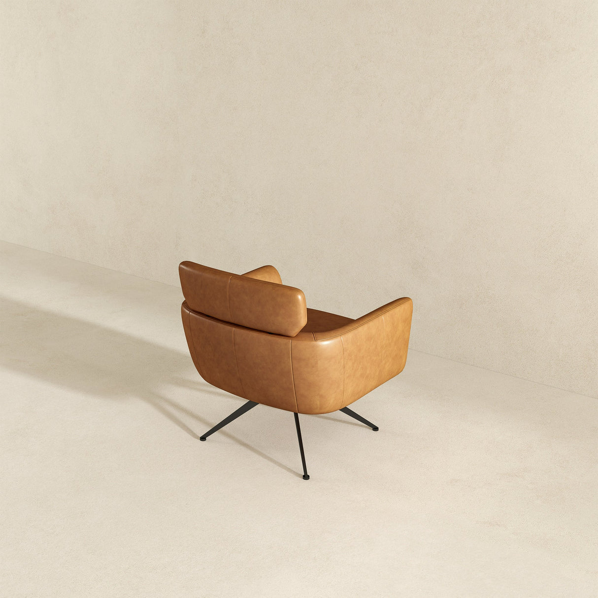 Camila Tan Leather Lounge Chair from Ashcroft Furniture - Luna Furniture