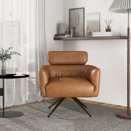 Camila Tan Leather Lounge Chair from Ashcroft Furniture - Luna Furniture