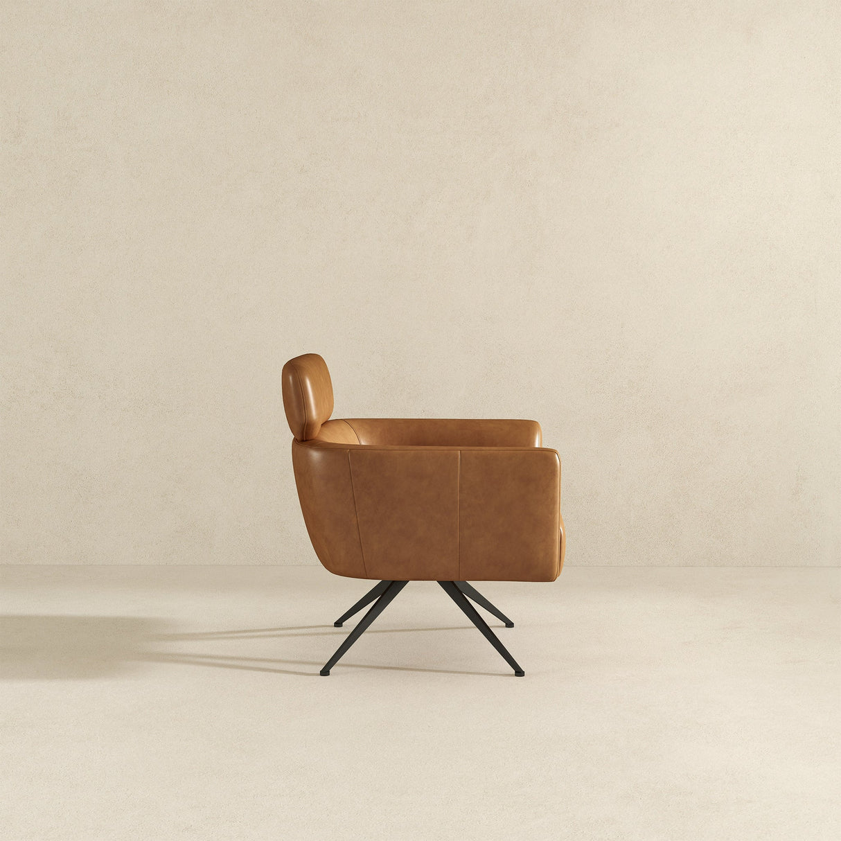 Camila Tan Leather Lounge Chair from Ashcroft Furniture - Luna Furniture