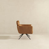 Camila Tan Leather Lounge Chair from Ashcroft Furniture - Luna Furniture