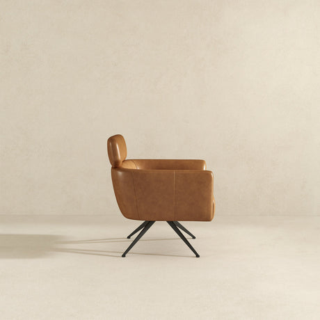 Camila Tan Leather Lounge Chair from Ashcroft Furniture - Luna Furniture