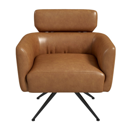 Camila Tan Leather Lounge Chair from Ashcroft Furniture - Luna Furniture