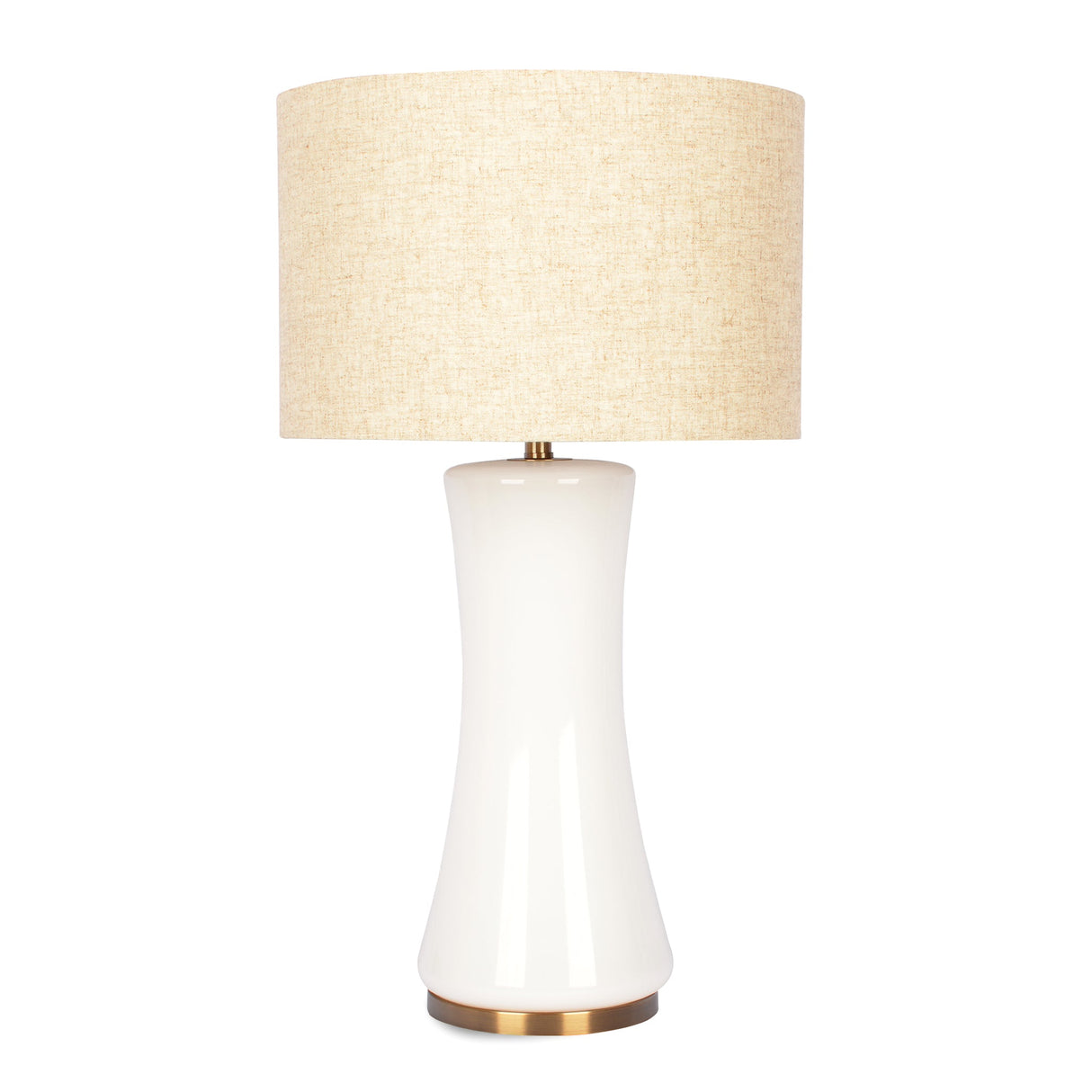 Cascade Glass Lamp Golden Base Off White Glass Table Lamp from Ashcroft Furniture - Luna Furniture