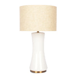 Cascade Glass Lamp Golden Base Off White Glass Table Lamp from Ashcroft Furniture - Luna Furniture