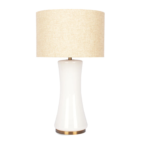 Cascade Glass Lamp Golden Base Off White Glass Table Lamp from Ashcroft Furniture - Luna Furniture