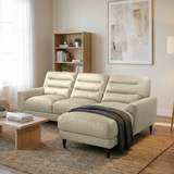 Clarion Genuine Cream Leather Sectional Sofa with Chaise Lounge from Ashcroft Furniture - Luna Furniture