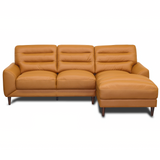 Clarion Genuine Tan Leather Sectional Sofa with Chaise Lounge from Ashcroft Furniture - Luna Furniture