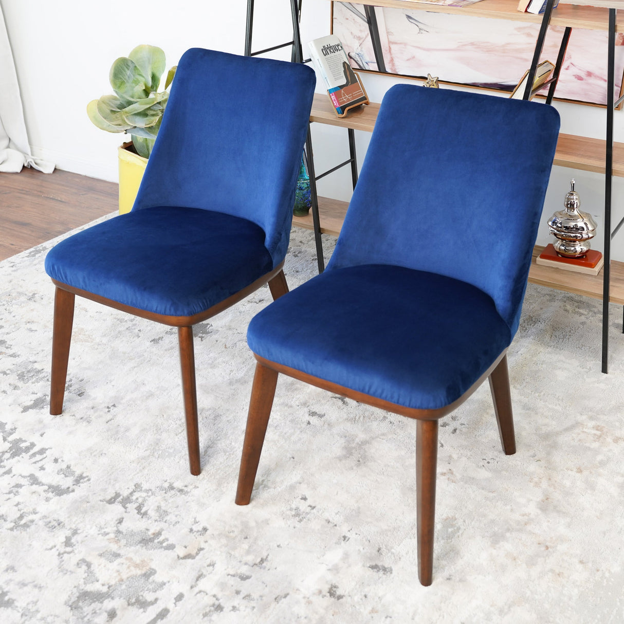 Clove Navy Blue Velvet Dining Chair (Set Of 2) from Ashcroft Furniture - Luna Furniture