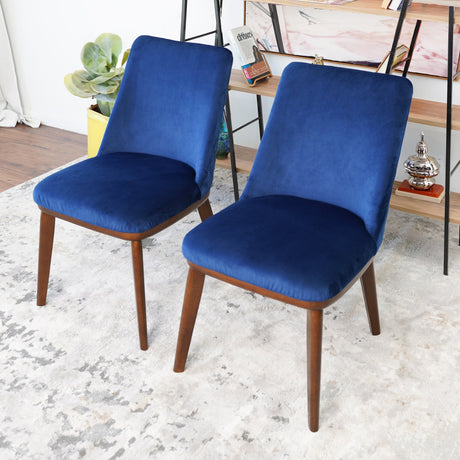 Clove Navy Blue Velvet Dining Chair (Set Of 2) from Ashcroft Furniture - Luna Furniture