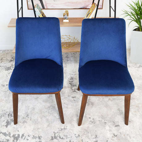 Clove Navy Blue Velvet Dining Chair (Set Of 2) from Ashcroft Furniture - Luna Furniture