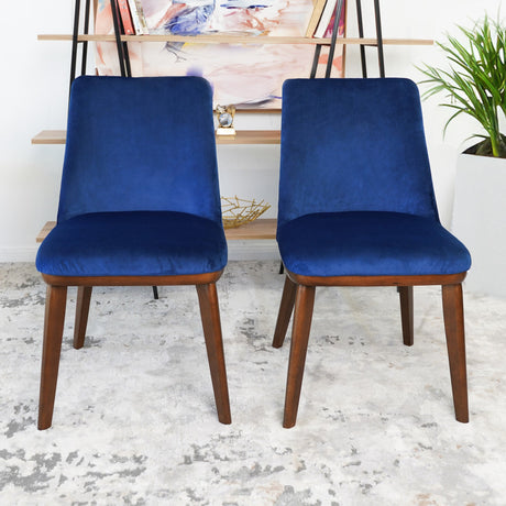 Clove Navy Blue Velvet Dining Chair (Set Of 2) from Ashcroft Furniture - Luna Furniture