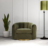 Cosey Green Velvet Swivel Chair from Ashcroft Furniture - Luna Furniture