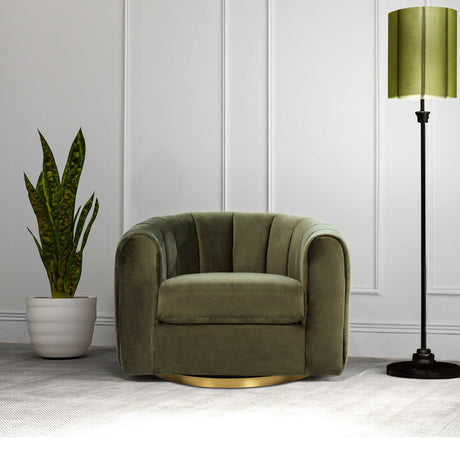 Cosey Green Velvet Swivel Chair from Ashcroft Furniture - Luna Furniture