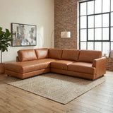 Glander Real Tan Leather Left-Facing Sectional from Ashcroft Furniture - Luna Furniture