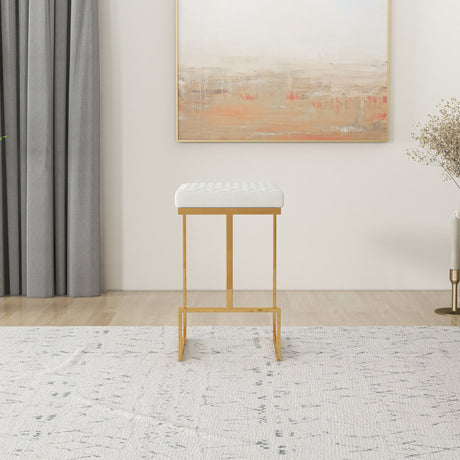 Joel Mid Century Modern Luxury Upholstered Stool 25.5" / Beige Boucle from Ashcroft Furniture - Luna Furniture