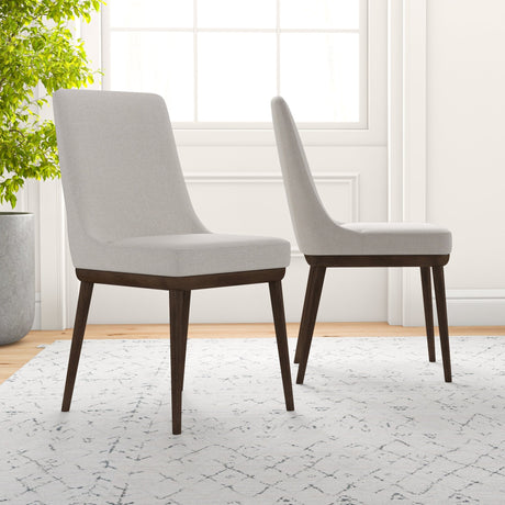 Kate Mid-Century Modern Dining Chair (Set of 2) Cream Polyester Blend from Ashcroft Furniture - Luna Furniture