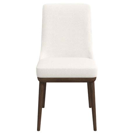 Kate Mid-Century Modern Dining Chair (Set of 2) Cream Polyester Blend from Ashcroft Furniture - Luna Furniture