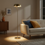 Spectra Floor Lamp - Gold outer and White inner from Ashcroft Furniture - Luna Furniture