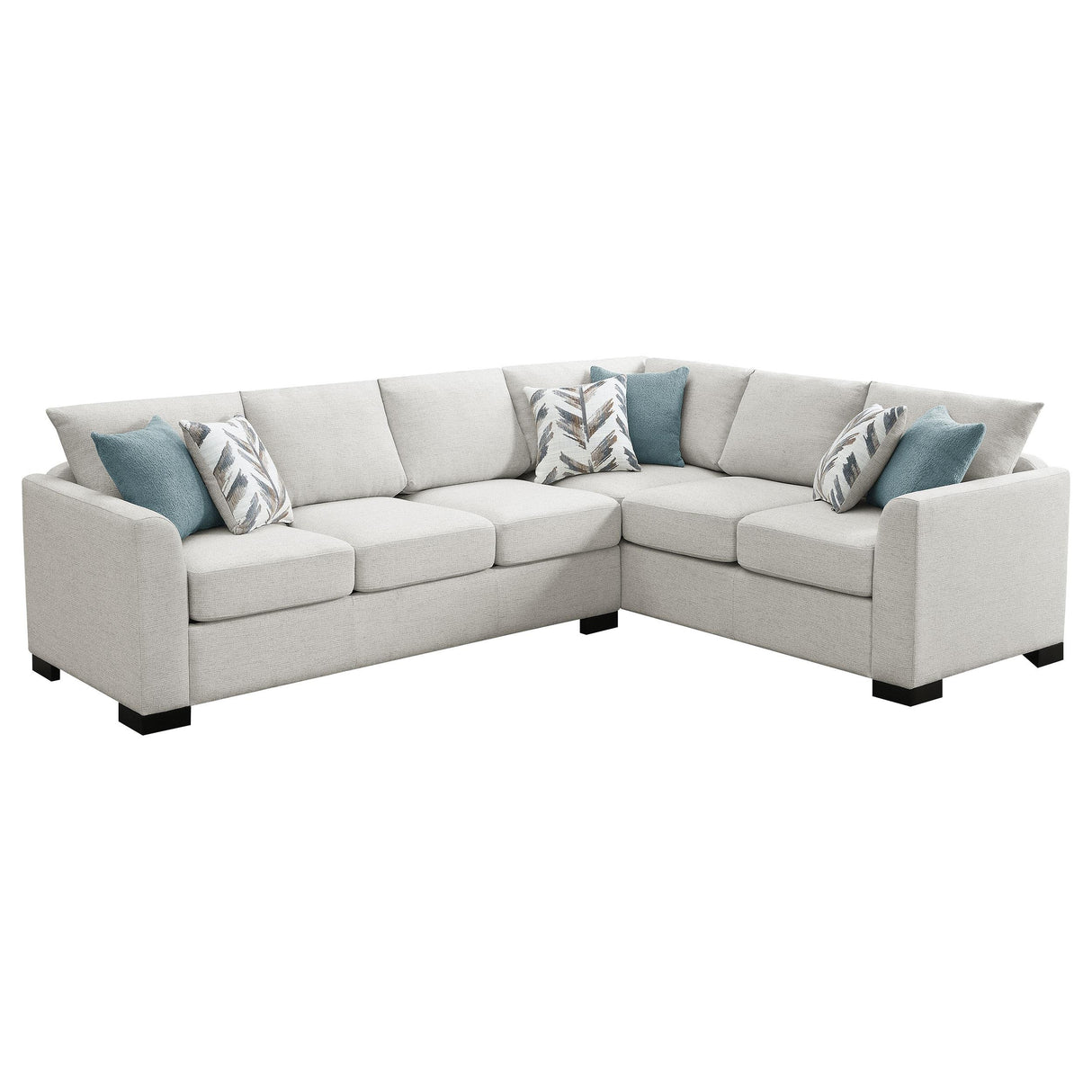 Ashford Greige Chenille Upholstered Sleeper Sectional Sofa from Coaster - Luna Furniture