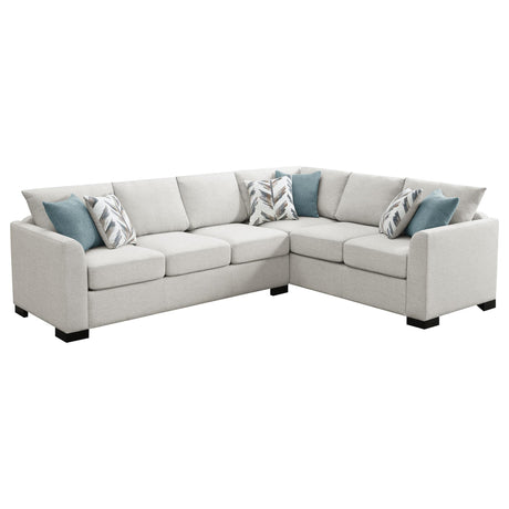 Ashford Greige Chenille Upholstered Sleeper Sectional Sofa from Coaster - Luna Furniture