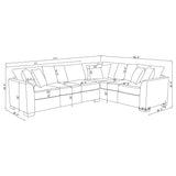 Ashford Greige Chenille Upholstered Sleeper Sectional Sofa from Coaster - Luna Furniture