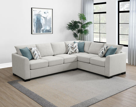 Ashford Greige Chenille Upholstered Sleeper Sectional Sofa from Coaster - Luna Furniture