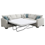 Ashford Greige Chenille Upholstered Sleeper Sectional Sofa from Coaster - Luna Furniture