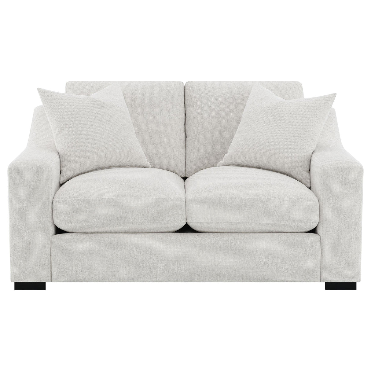 Ashlyn Sand Fabric Upholstered Track Arm Loveseat from Coaster - Luna Furniture