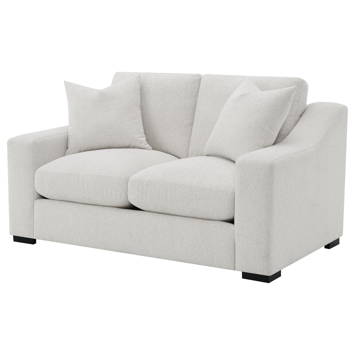 Ashlyn Sand Fabric Upholstered Track Arm Loveseat from Coaster - Luna Furniture