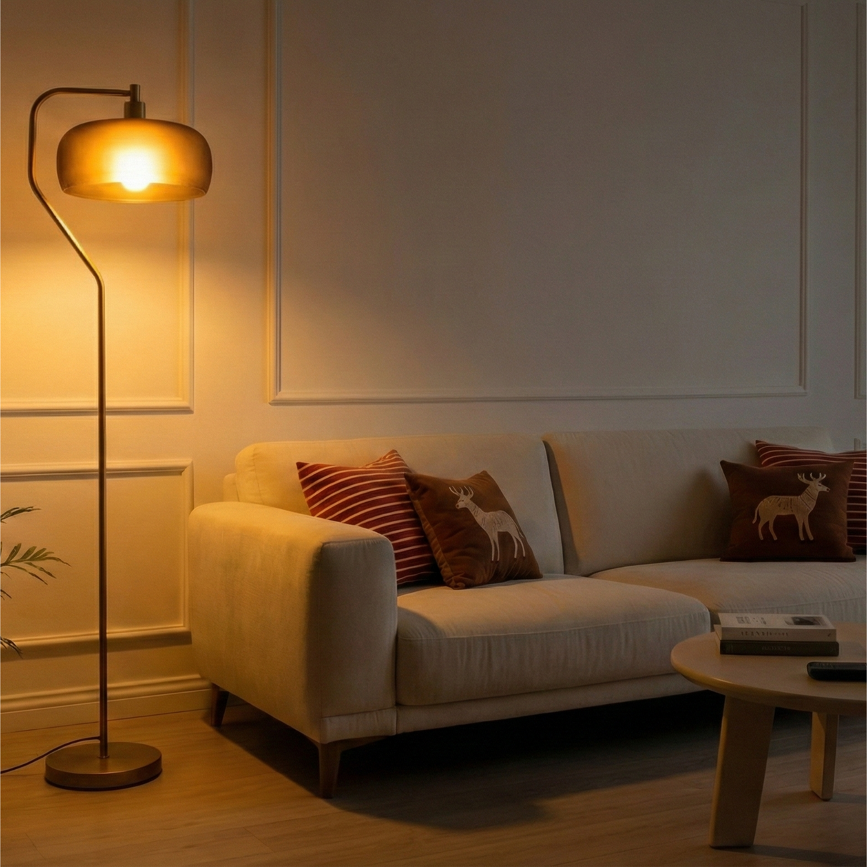 Astris Floor Lamp Black Sprayed and Gold from Ashcroft Furniture - Luna Furniture