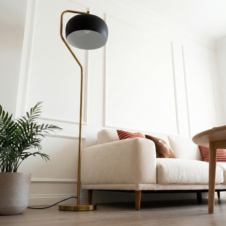 Astris Floor Lamp Black Sprayed and Gold from Ashcroft Furniture - Luna Furniture