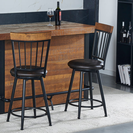 Tyler Chestnut/Black 3-Piece 38-inch Counter Bar Set from Steve Silver - Luna Furniture