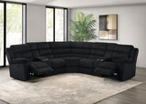 Atkinson Black Upholstered Reclining Sectional Sofa from Coaster - Luna Furniture