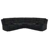 Atkinson Black Upholstered Reclining Sectional Sofa from Coaster - Luna Furniture