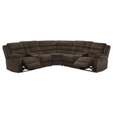 Atkinson Chocolate Upholstered Reclining Sectional Sofa from Coaster - Luna Furniture