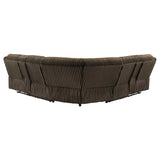 Atkinson Chocolate Upholstered Reclining Sectional Sofa from Coaster - Luna Furniture