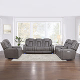 Daniel Gray 3-Piece Triple Power Leather Reclining Home Theater Set from Steve Silver - Luna Furniture